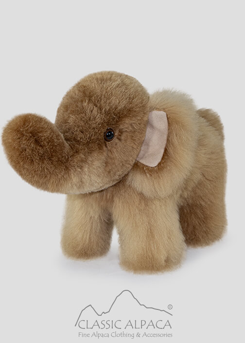 Baby Alpaca Fur-Elephant Ornament 10 Inches