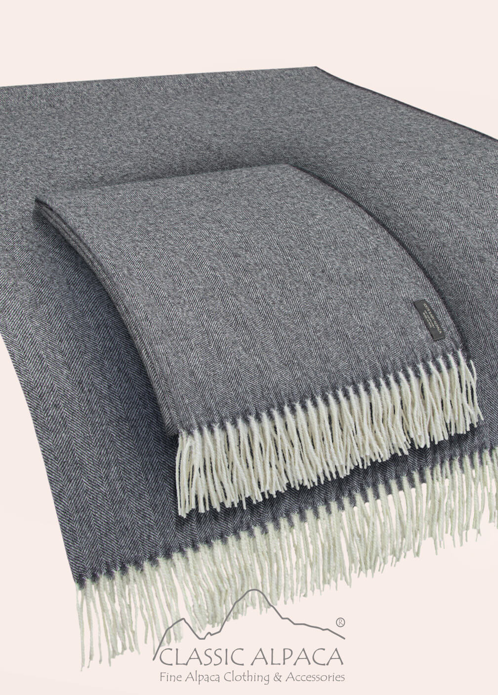 Wholesale Throws Woven & Brushed Herringbone Baby Alpaca Throw