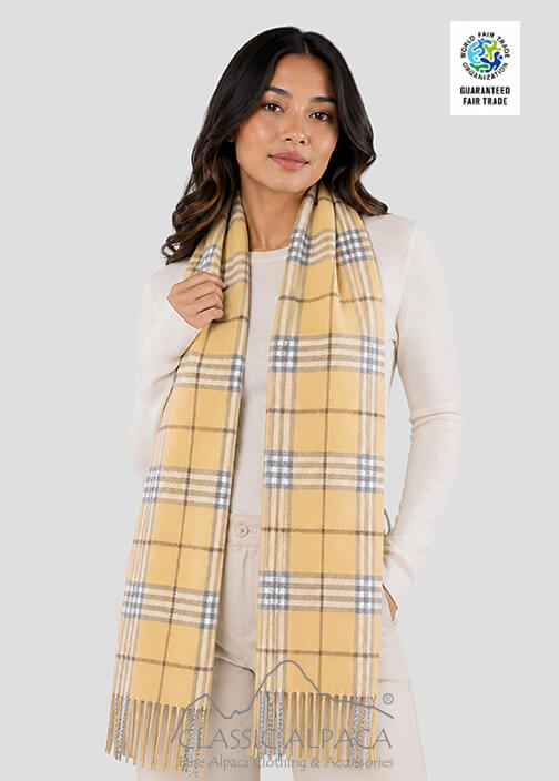Woven & Brushed Scottish Imperial Royal Alpaca Scarf