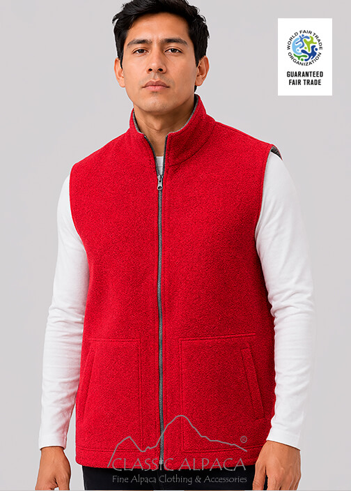 Reversible Alpaca Fabric Sport Vest Men