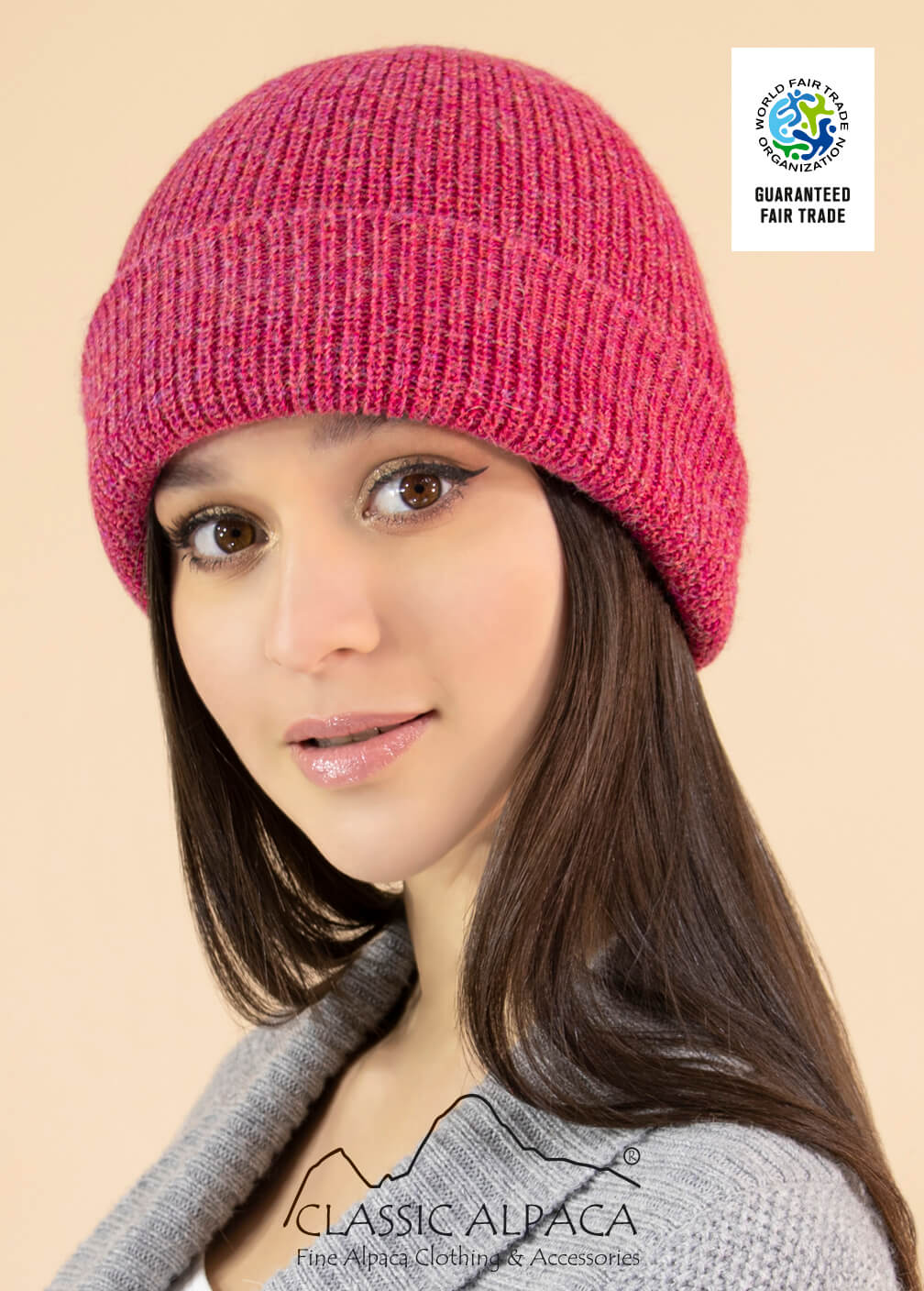 Wholesale Hats Women's Double Knit English Alpaca Hat