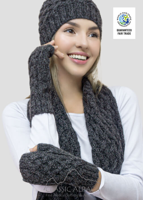 Shadow Cable Alpaca Fingerless Gloves