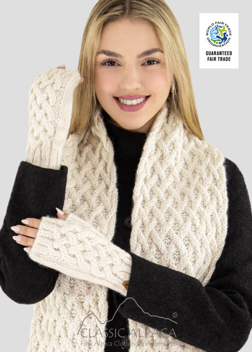 Shadow Cable Alpaca Fingerless Gloves
