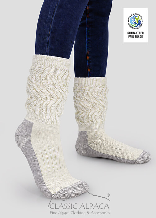 Premium alpaca therapeutic socks — reinforced sole, heel, and toe; spandex fit, moisture-wicking, diabetic-friendly.