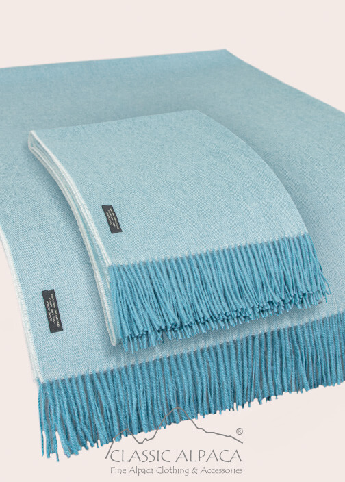 Woven & Brushed Herringbone Baby Alpaca Throw