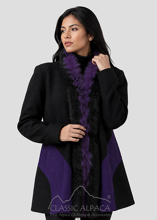 Reversible Alpaca Coat With Pockets