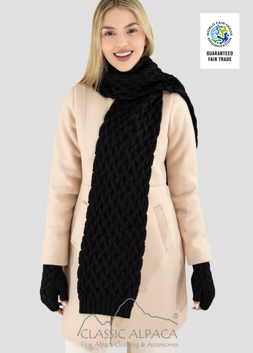 Shadow Cable Alpaca Scarf