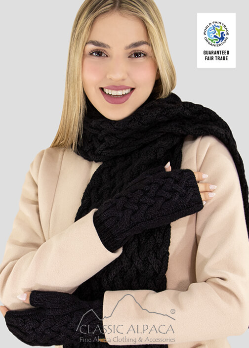 Shadow Cable Alpaca Fingerless Gloves
