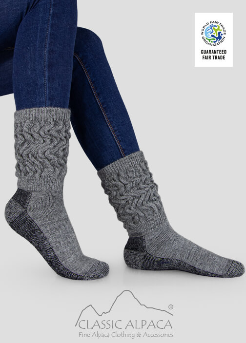 Premium alpaca therapeutic socks — reinforced sole, heel, and toe; spandex fit, moisture-wicking, diabetic-friendly.