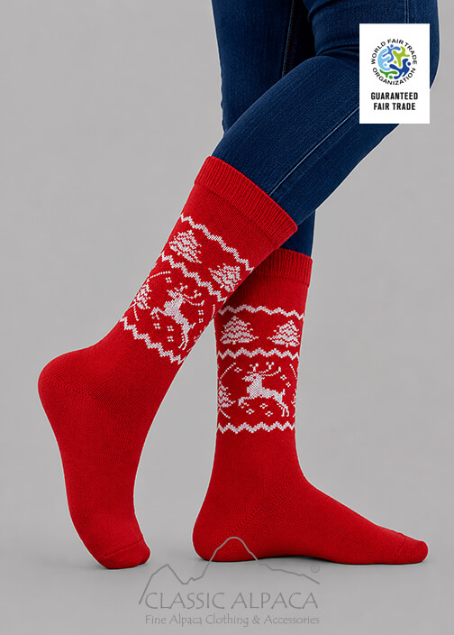 Premium Alpaca Reindeer Socks