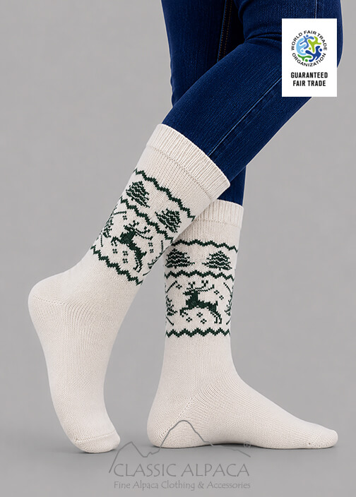 Premium Alpaca Reindeer Socks