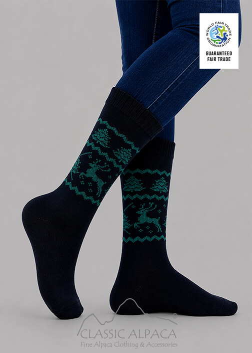 Premium Alpaca Reindeer Socks