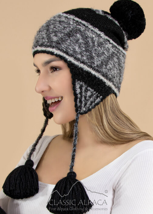 Shipibo Alpaca Boucle Hat with Ear Flaps