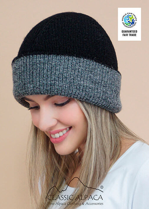 Unisex Reversible knit English Alpaca Hat