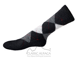 Black Argyle Baby Alpaca Dress Socks
