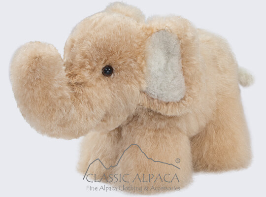 Baby Alpaca Fur - Adorable Elephant Ornament 8 inches