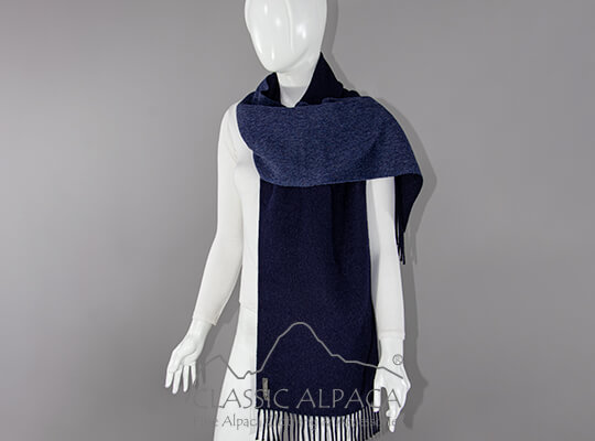 Woven & Brushed Double Face Baby Alpaca Scarf-Heavy Weight