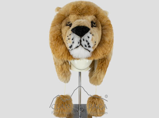 PREMIUM Baby Alpaca Fur Lion Hat With Ear Flaps