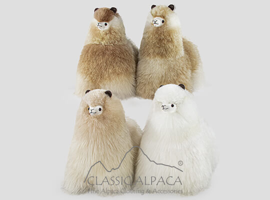 Baby Alpaca Fluffy Fur - Standing Alpaca 10 Inches