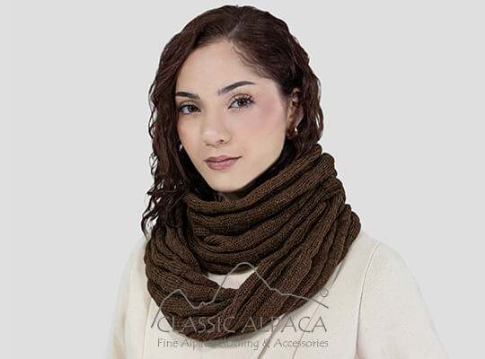 Textured Imperial Royal Alpaca Infinity Scarf