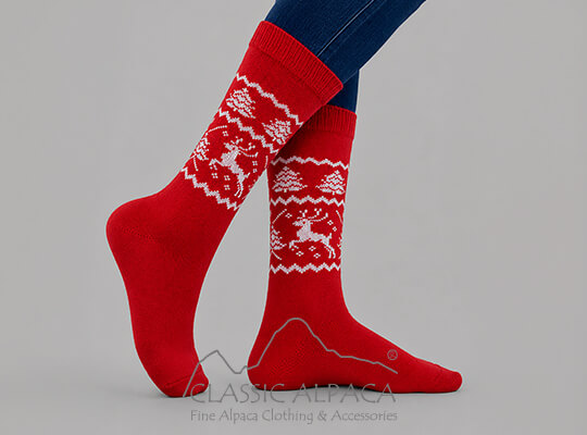 Premium Alpaca Reindeer Socks