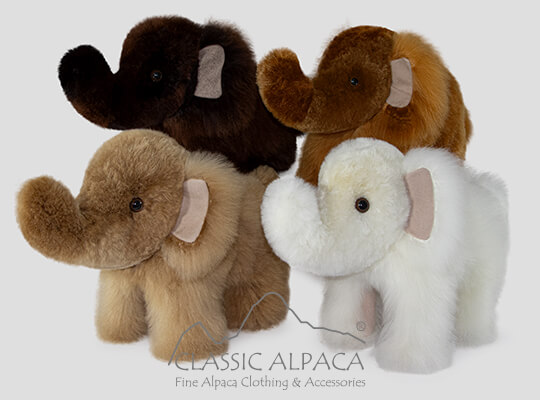 Baby Alpaca Fur-Elephant Ornament 10 Inches