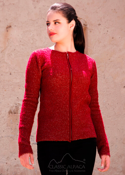 Ladies Alpaca Zip Cardigan