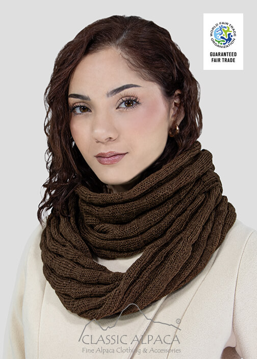 Textured Imperial Royal Alpaca Infinity Scarf
