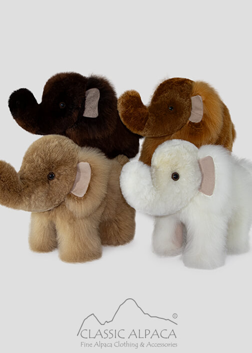 Baby Alpaca Fur-Elephant Ornament 10 Inches