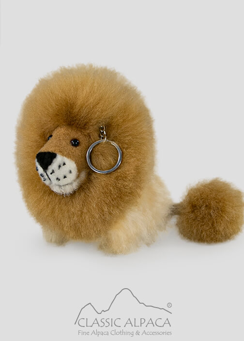 Baby Alpaca Fur - Little Lion Keychain 6 Inches